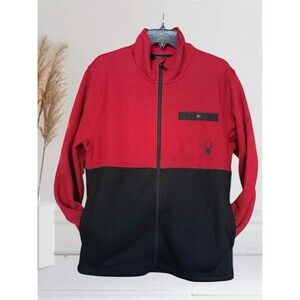 Spyder Men’s Size M Lightweight Full Zip Fleece Insulated Jacket Color Red/Black